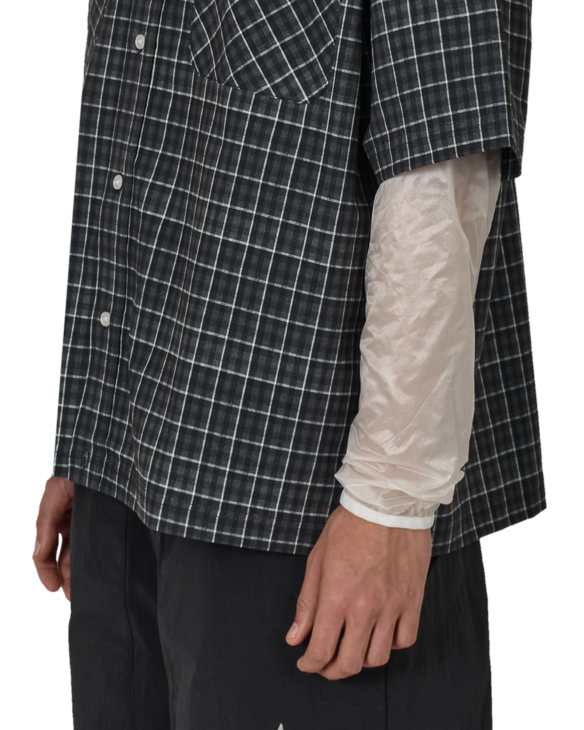 Aair Floweave Printed Check Short Sleeve Shirt - Image 6