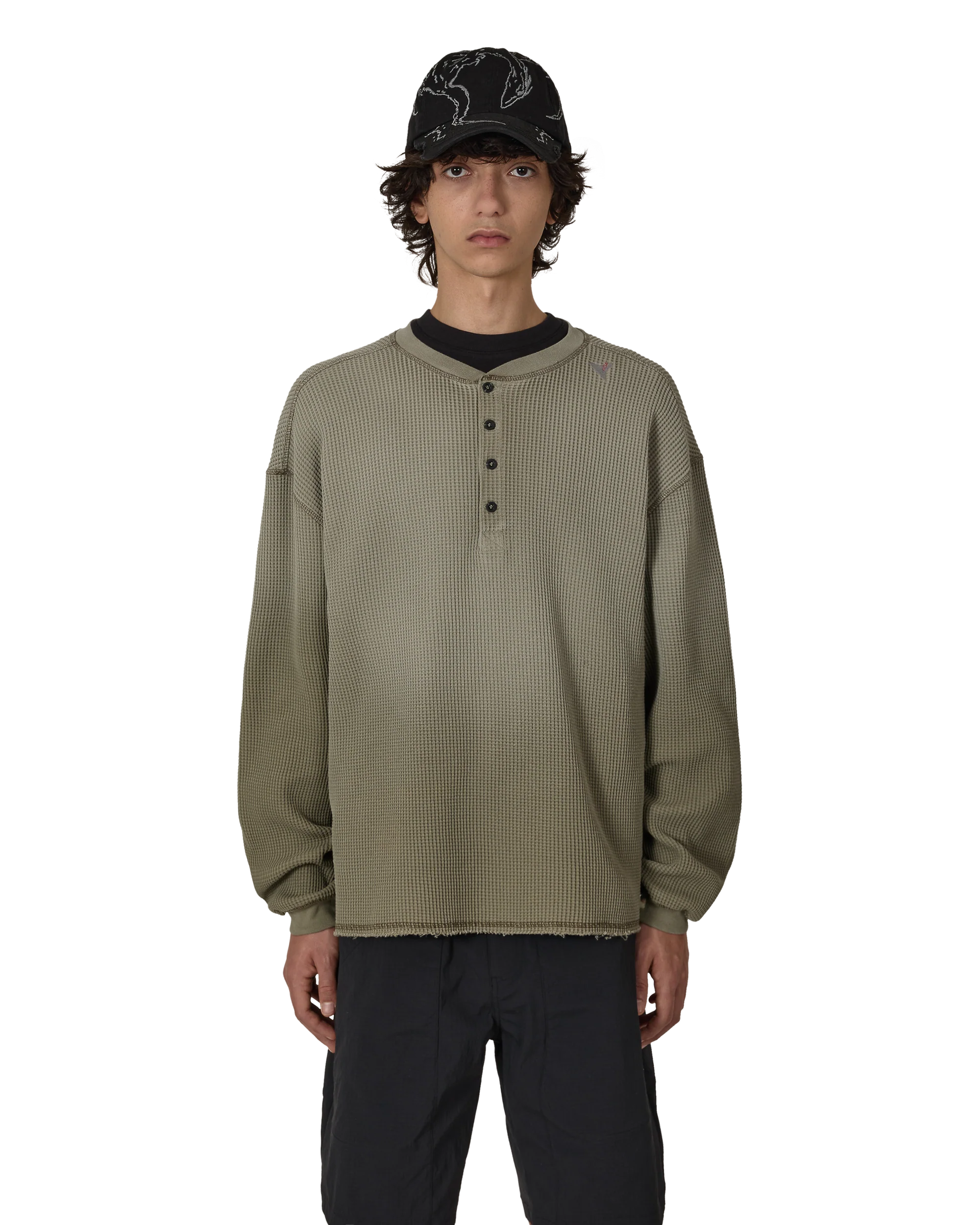 Bee Sun Faded Organic Waffle Serafino Long Sleeve