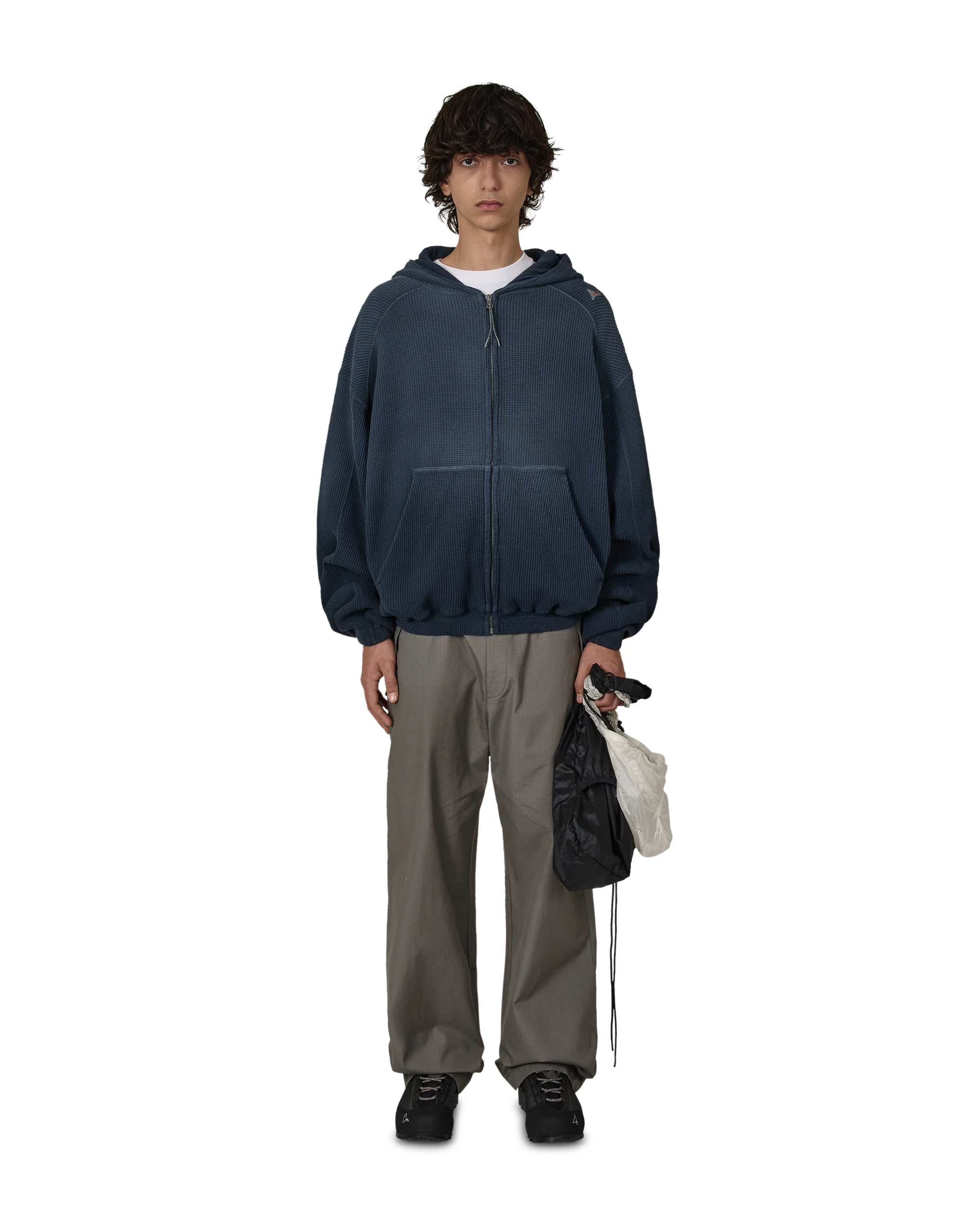 Bee Sun Faded Organic Waffle Zip Up Hoodie - Image 4