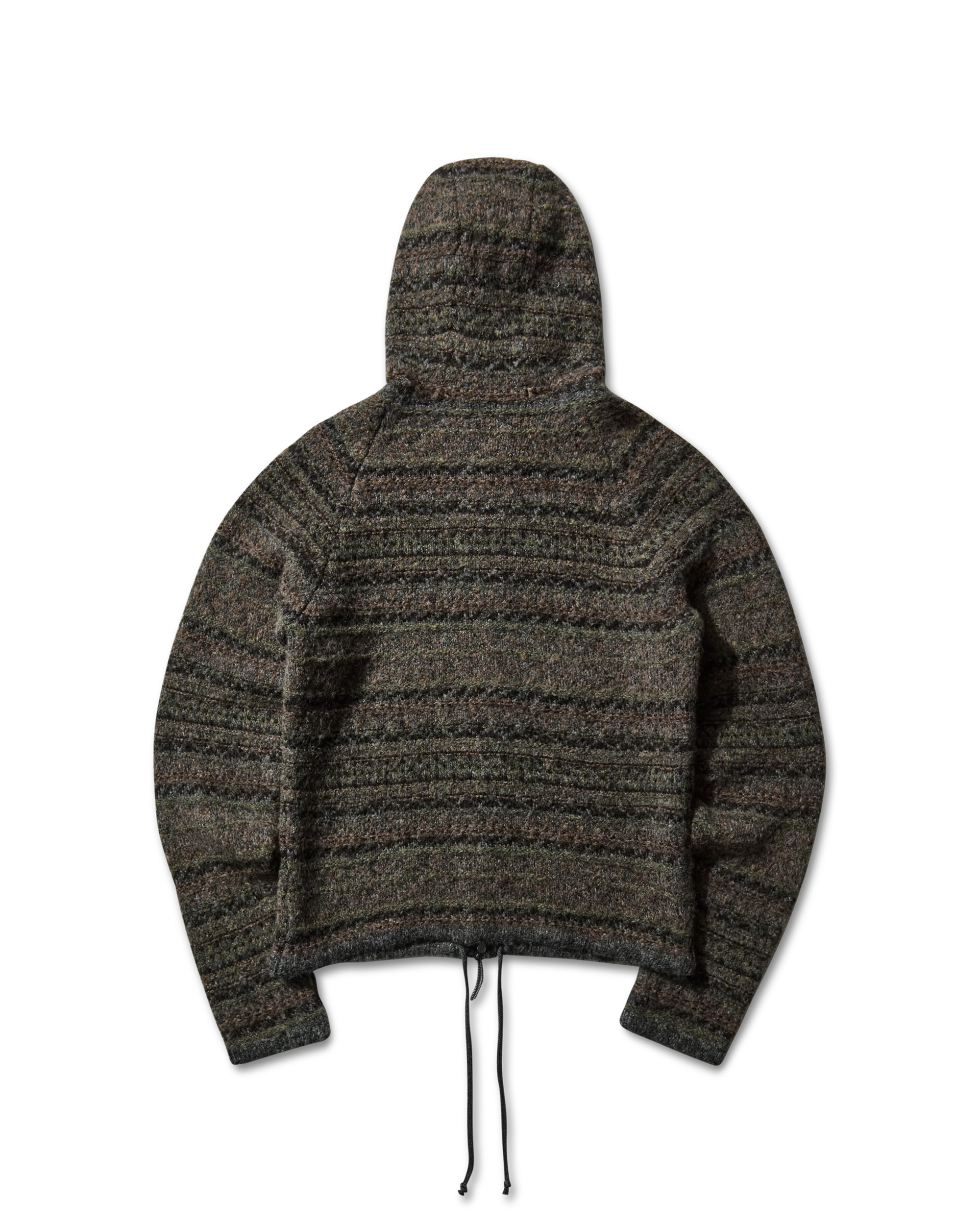 Fair Isle Felted Knit Zip Up Hoodie - Image 10
