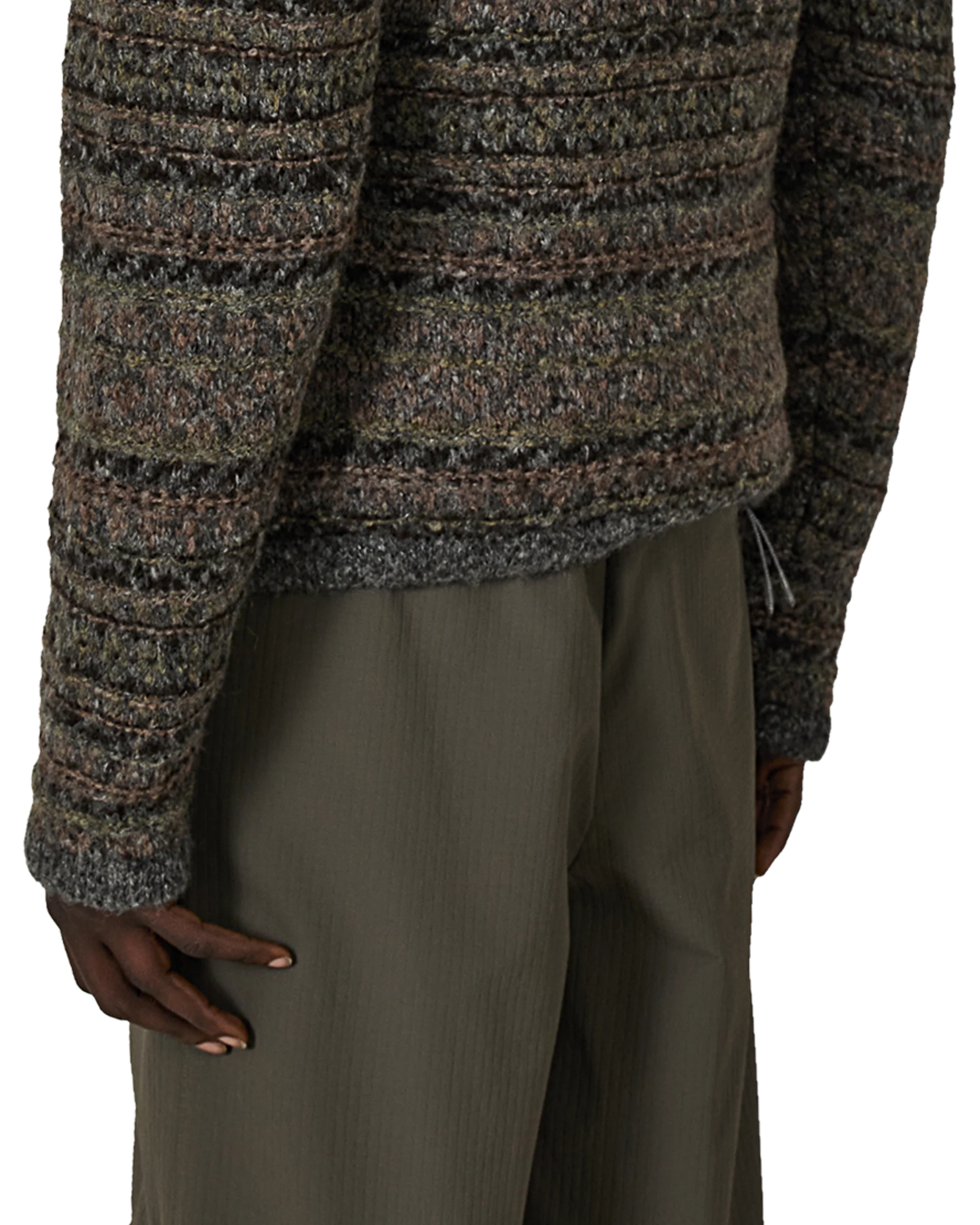 Fair Isle Felted Knit Zip Up Hoodie - Image 8