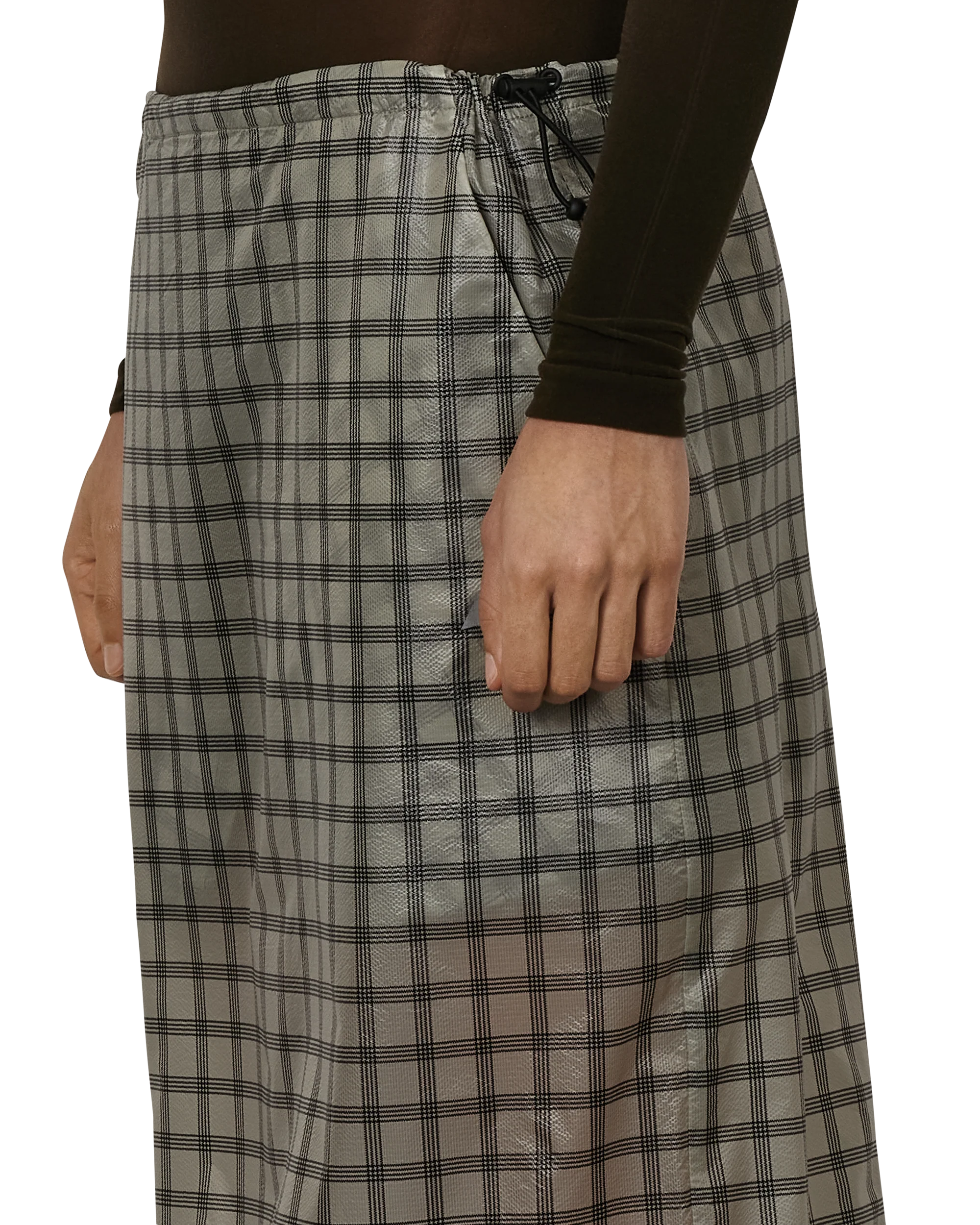 Women's Nia See Through Printed Check Mid Skirt - Image 5