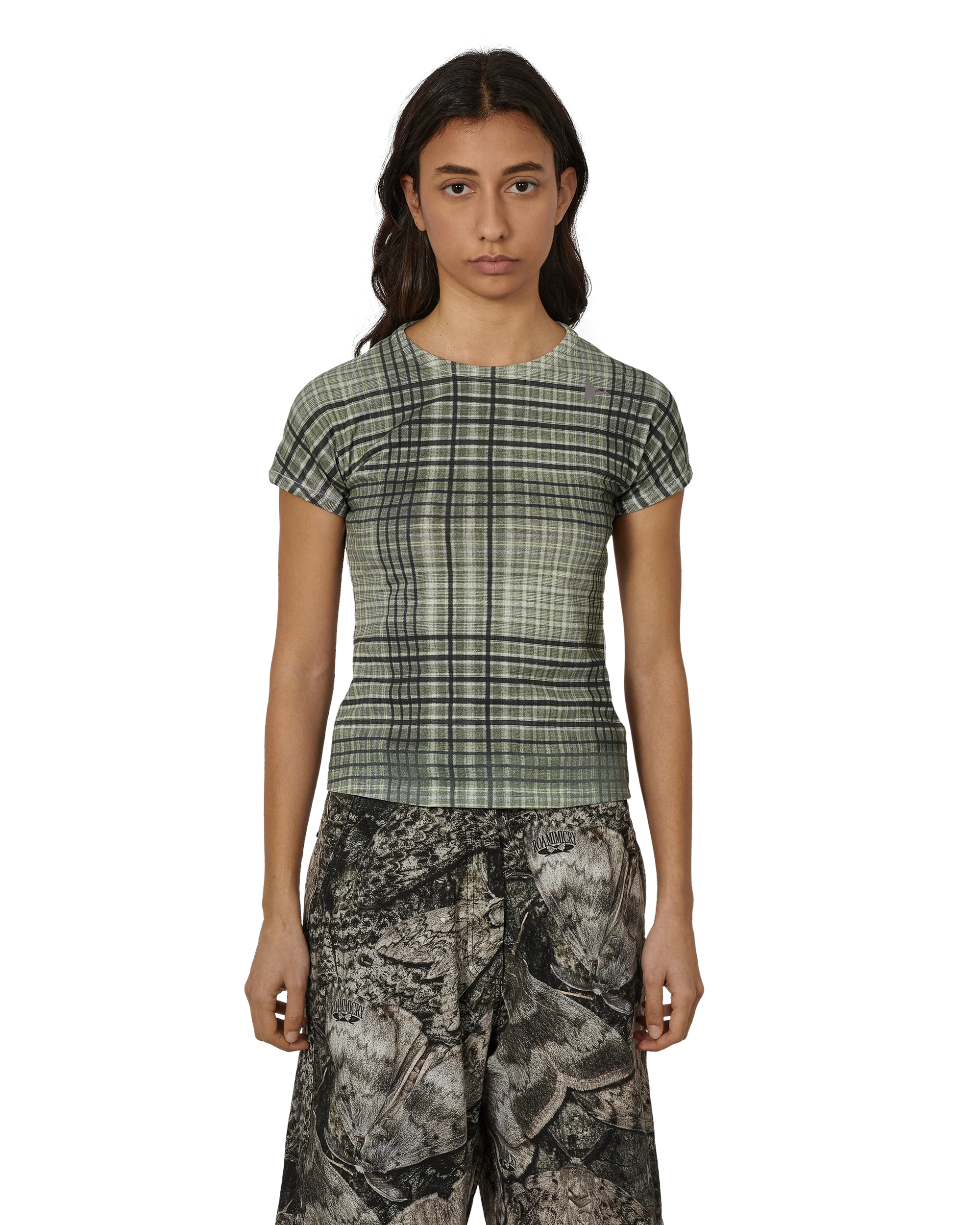 Taba Printed Check Baby Tee