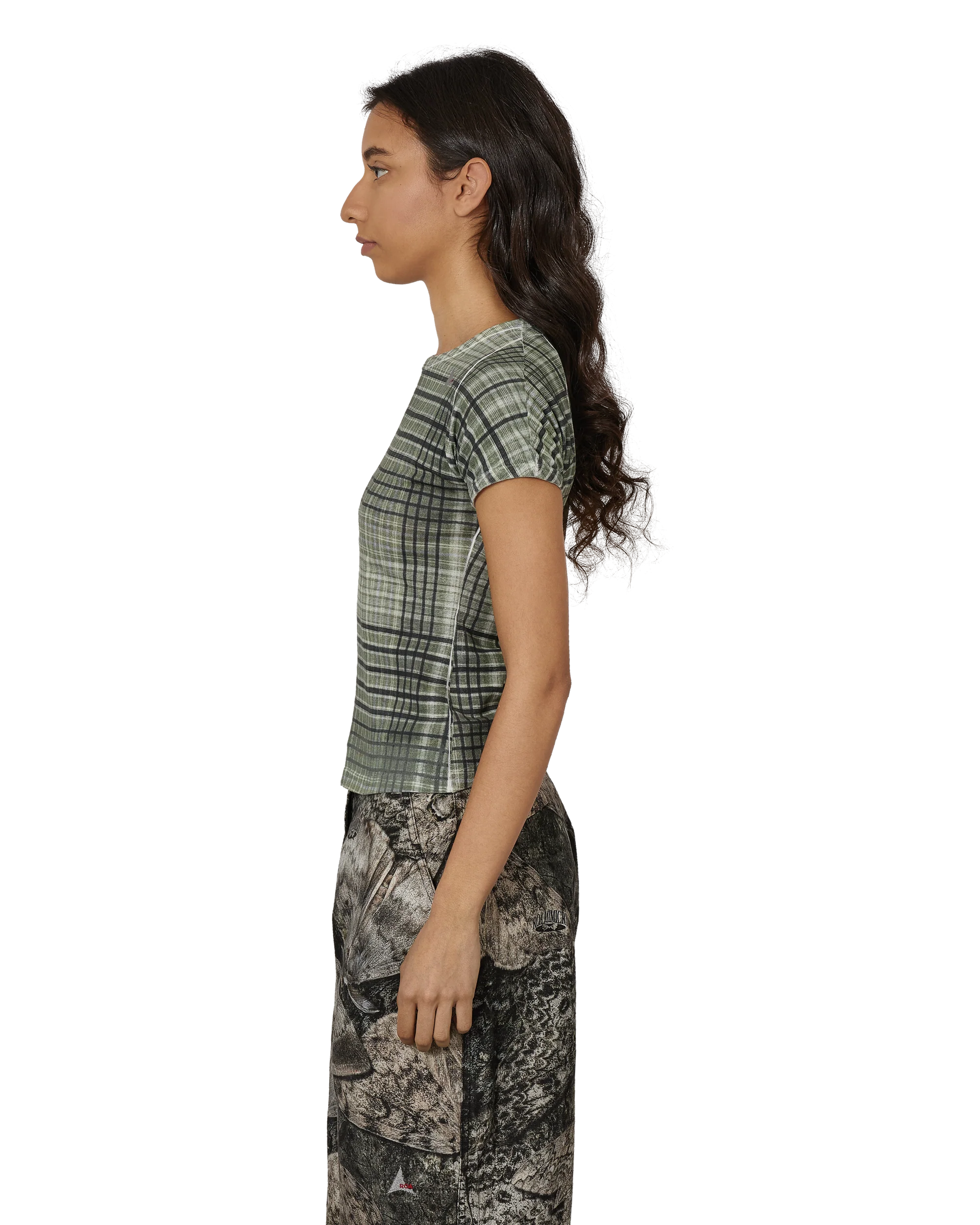 Taba Printed Check Baby Tee - Image 2